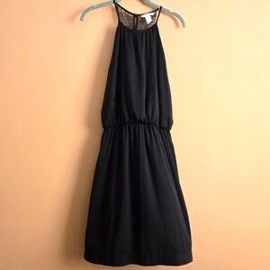 H&M Black Sleeveless Dress with Lace Back – Size 12